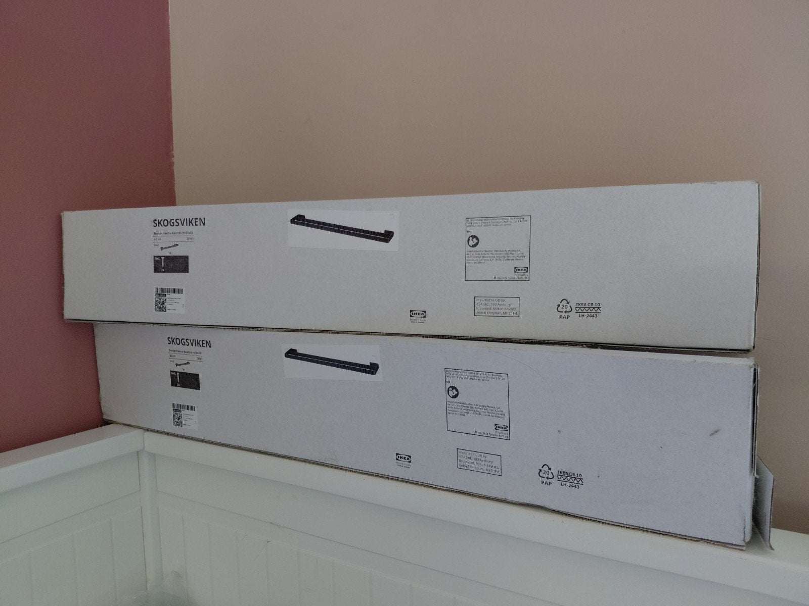 2x IKEA SKOGSVIKEN handdoekrek zwart - Nieuw in doos, IKEA, Handdoekenrek, Zwart, Nieuw