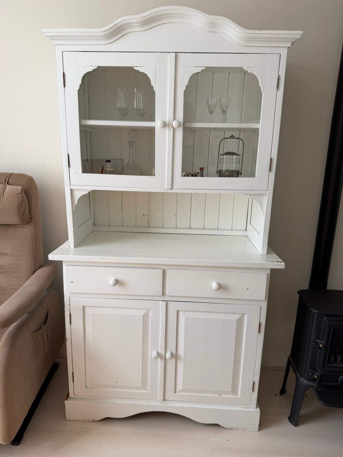Buffetkast 200 x 110 cm wit t.e.a.b., Ophalen, Gebruikt, 100 tot 150 cm, 200 cm of meer