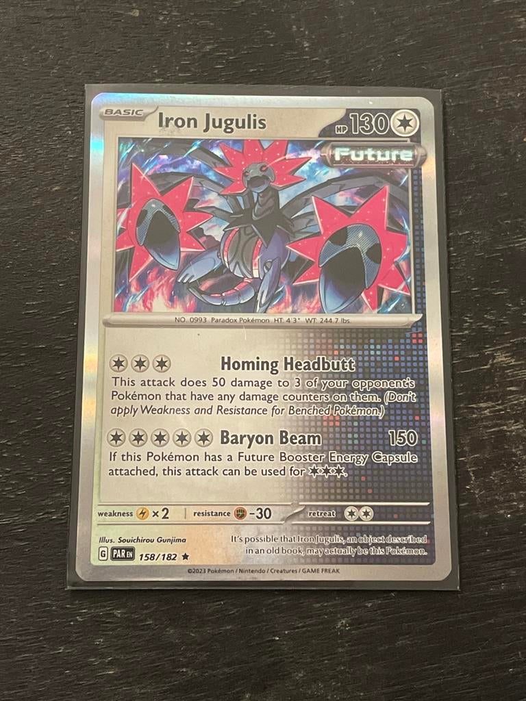 Iron Jugulis Pokémon Kaart 158/182 Paradox Rift, Ophalen of Verzenden, Zo goed als nieuw, Losse kaart