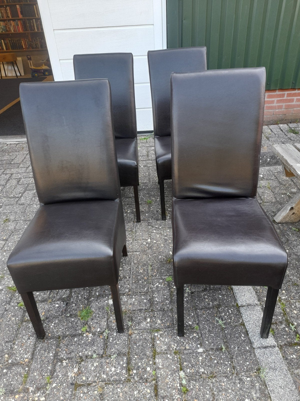 4 stoelen., Ophalen, Gebruikt, Bruin