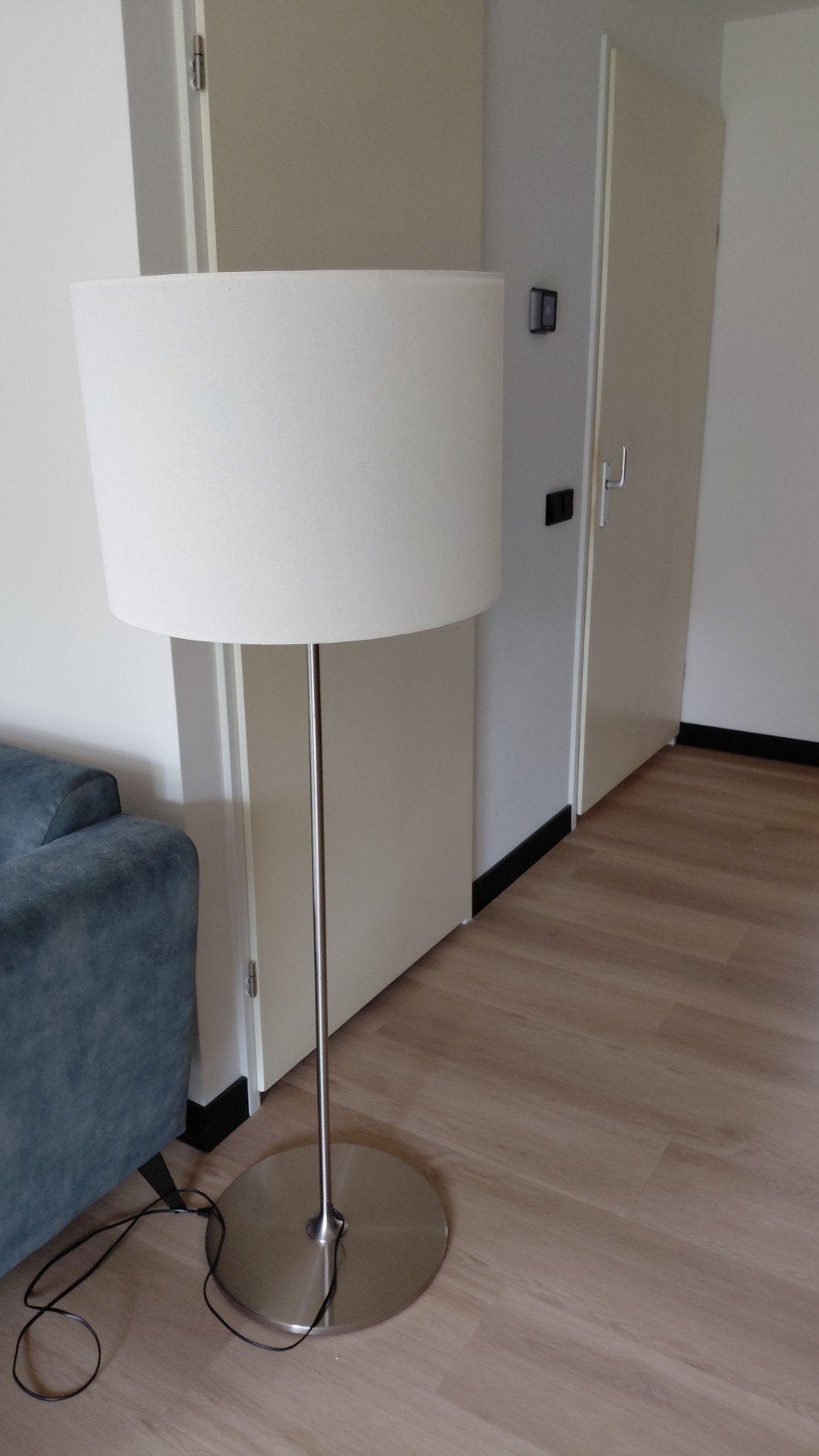 Staande lamp met sfeer- en leeslicht, Ophalen, Gebruikt, Stof, Modern