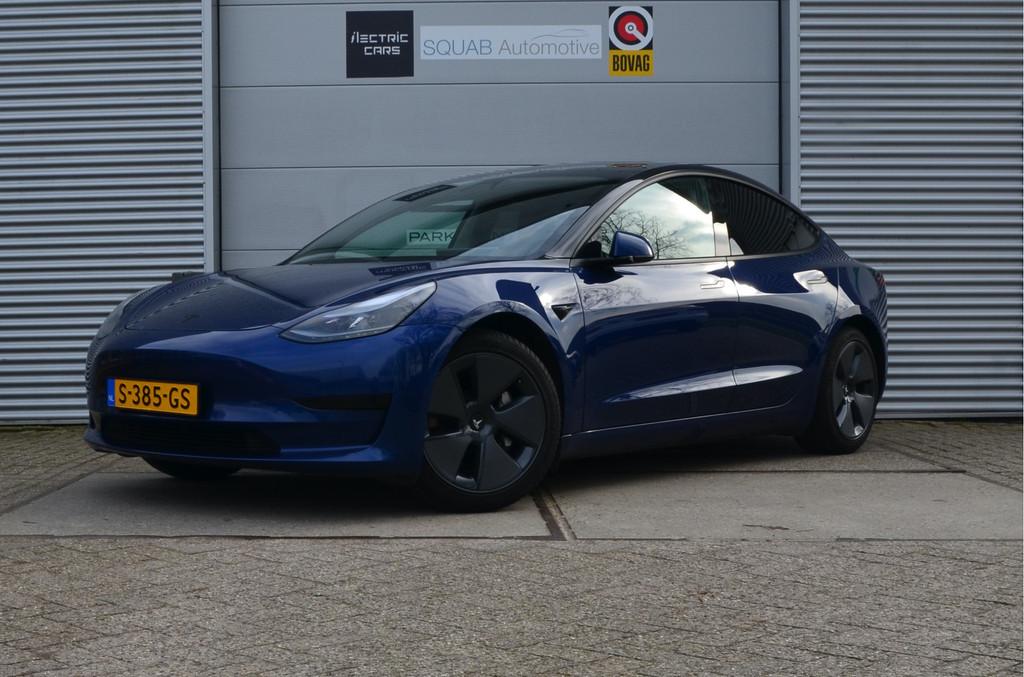 Tesla Model 3 Standard Plus RWD 60 kWh Trekhaak (1.000kg), E, Auto's, Tesla, Automaat, Achterwielaandrijving, Blauw, 370 km
