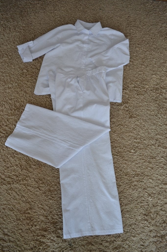 Zomer set: broek en blouse, Ophalen of Verzenden, Nieuw, Wit, Lang