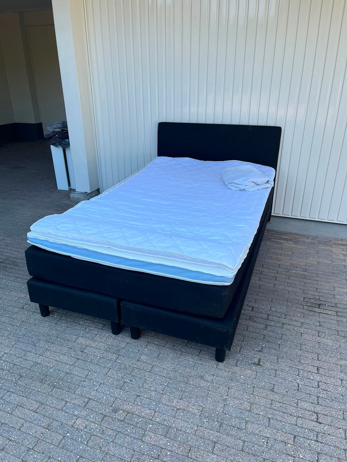 Twijfelaar boxspring zwart 120x200, Ophalen, Zwart, Zo goed als nieuw, Twijfelaar