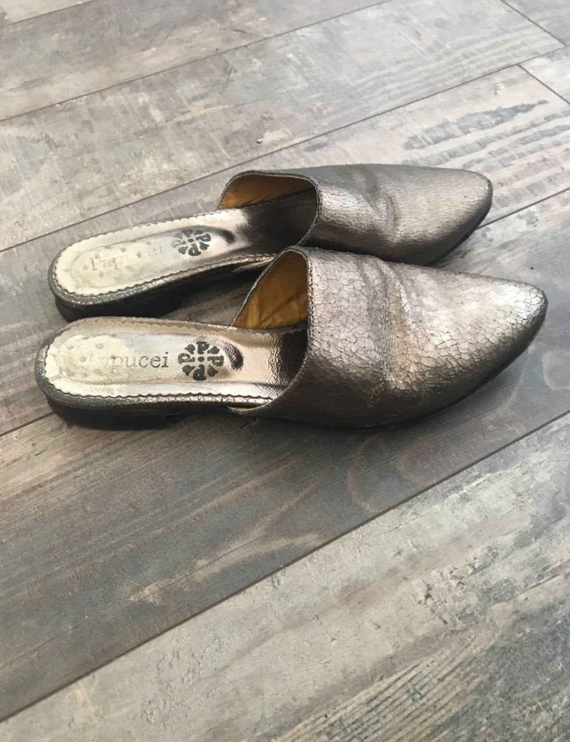 Bronskleurige Leren Slippers van Papucei, Kleding | Dames, Slippers, Overige kleuren, Ophalen of Verzenden, Zo goed als nieuw