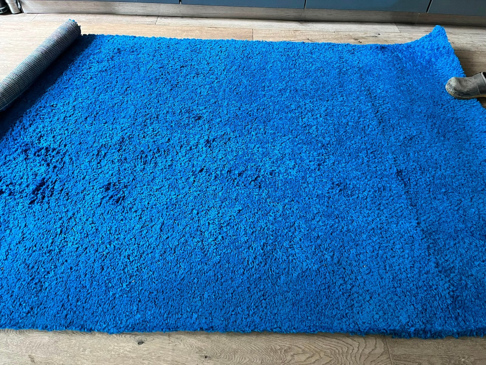 Vloerkleed blauw ikea, Ophalen, Gebruikt, 100 tot 150 cm, Blauw