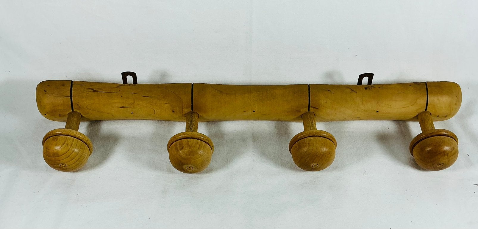 Antieke Vintage houten Franse faux bamboo wandkapstok, Verzenden
