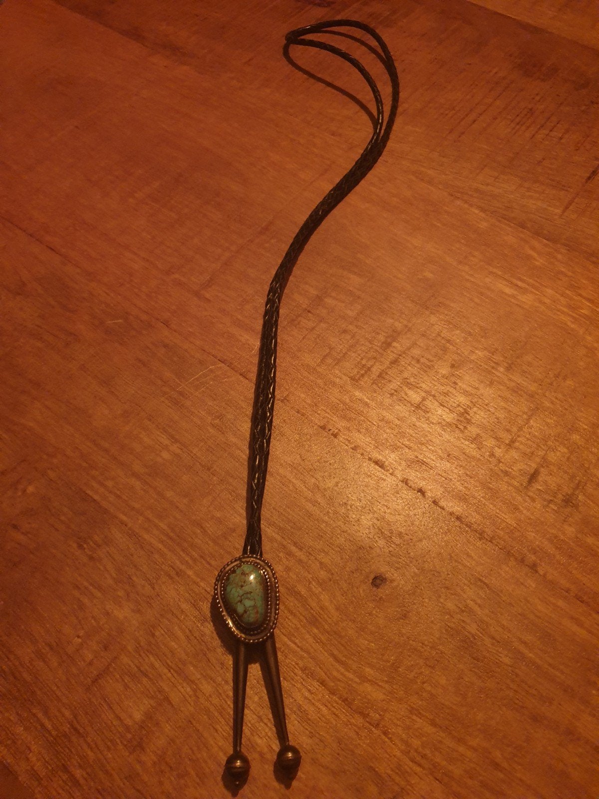 Vintage Western Bolo Tie met blauwe Steen, Ophalen of Verzenden