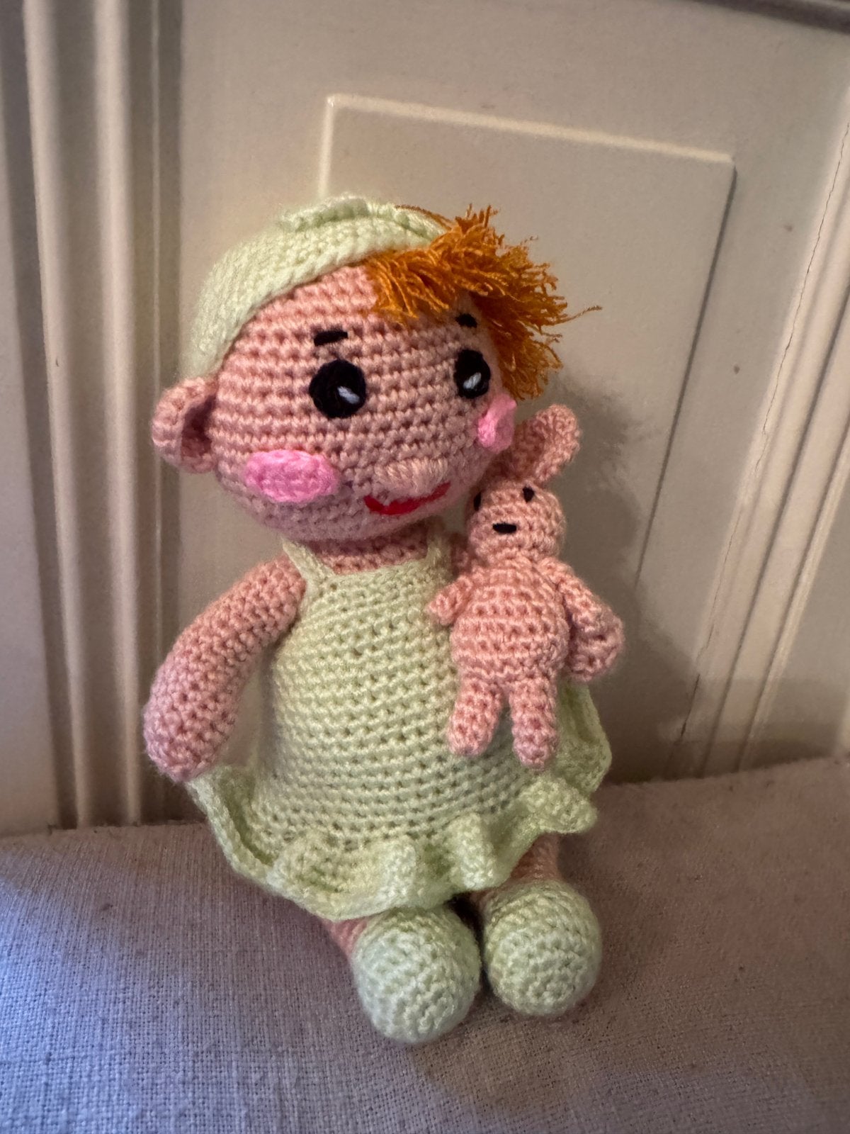 Gehaakte baby met knuffel, Ophalen of Verzenden, Nieuw, Haken, Overige typen