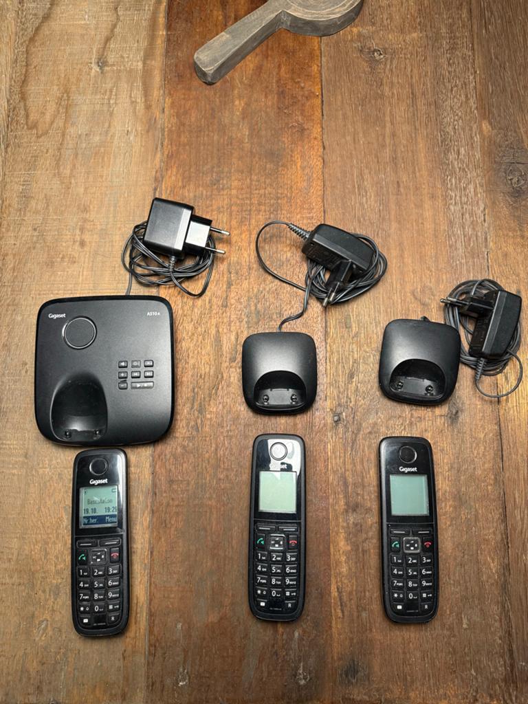Gigaset A510A telefoonset met antwoordapparaat en 3 handsets, Ophalen of Verzenden, Gebruikt, 3 handsets