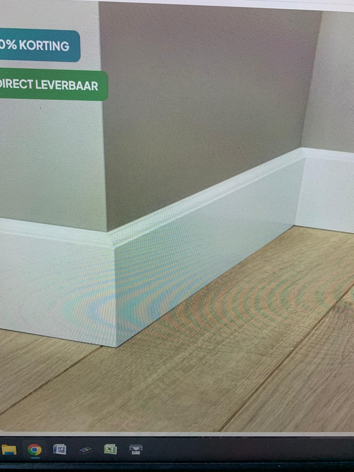 Plinten wit gegrond nieuw ca 22m kraalplint, Ophalen, Nieuw, Mdf, 200 tot 250 cm