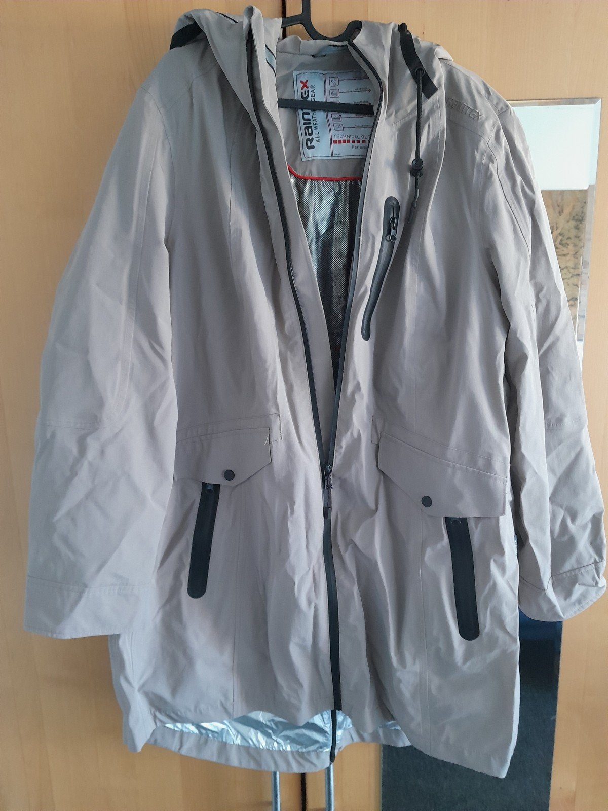 Raintex half lange jas mt.48, Kleding | Dames, Ophalen of Verzenden, Zo goed als nieuw, Maat 46/48 (XL) of groter, Bruin