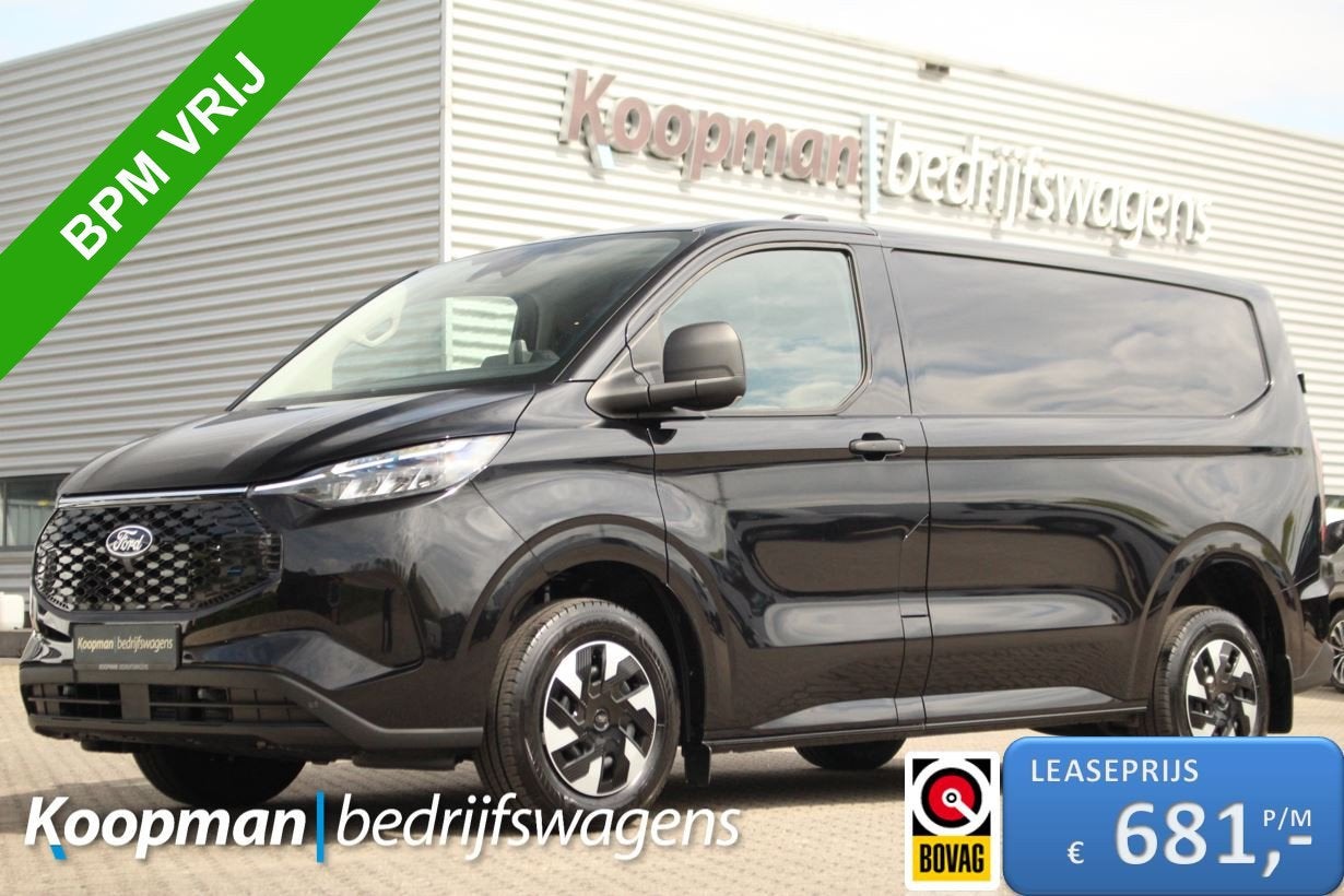 Ford E-Transit Custom 320 L1H1 Trend | 71 kWh | 160kW/218pk, Auto's, Achterwielaandrijving, 71 kWh, Zwart, Nieuw