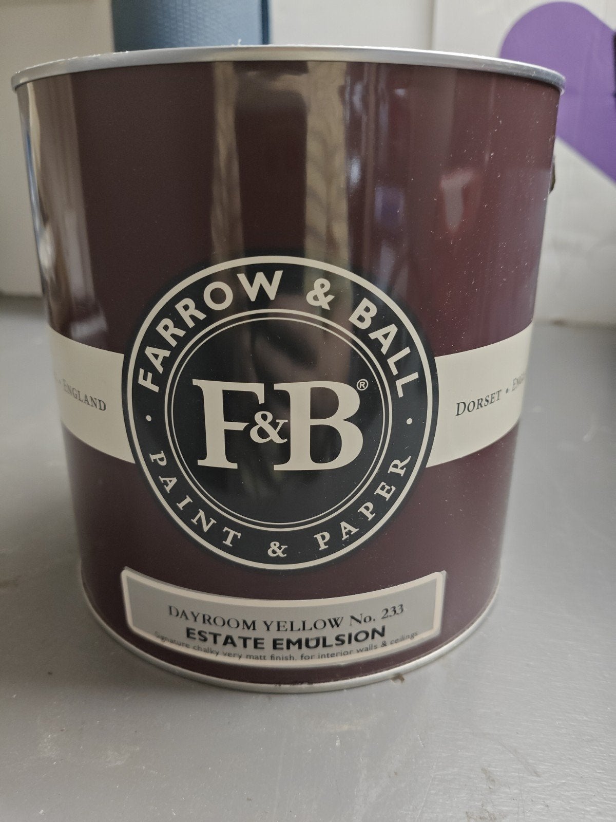 Farrow & Ball verf - dayroom yellow no.233, Doe-het-zelf en Verbouw, Ophalen, Geel, Nieuw, Verf