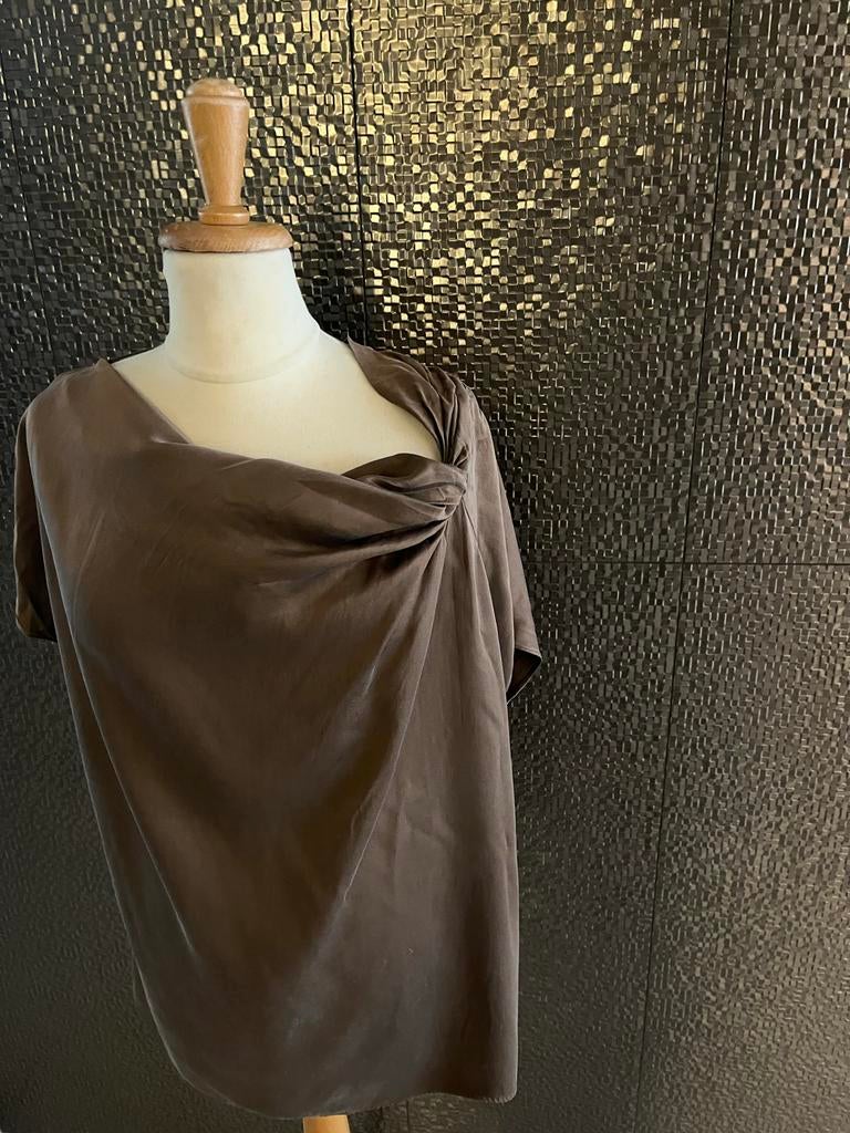 Laurel zijde top bruin maat 42/44, Kleding | Dames, Bruin, Maat 42/44 (L), Ophalen of Verzenden, Korte mouw