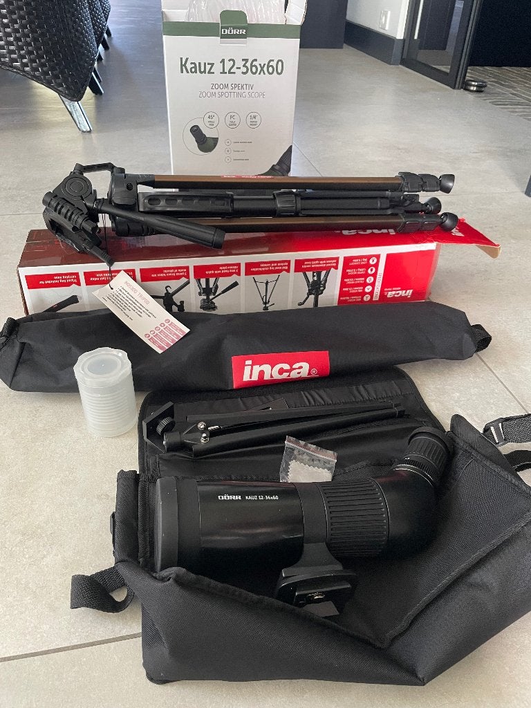 Spotting scope, Ophalen, Lenzentelescoop (refractor), Met statief, Zo goed als nieuw