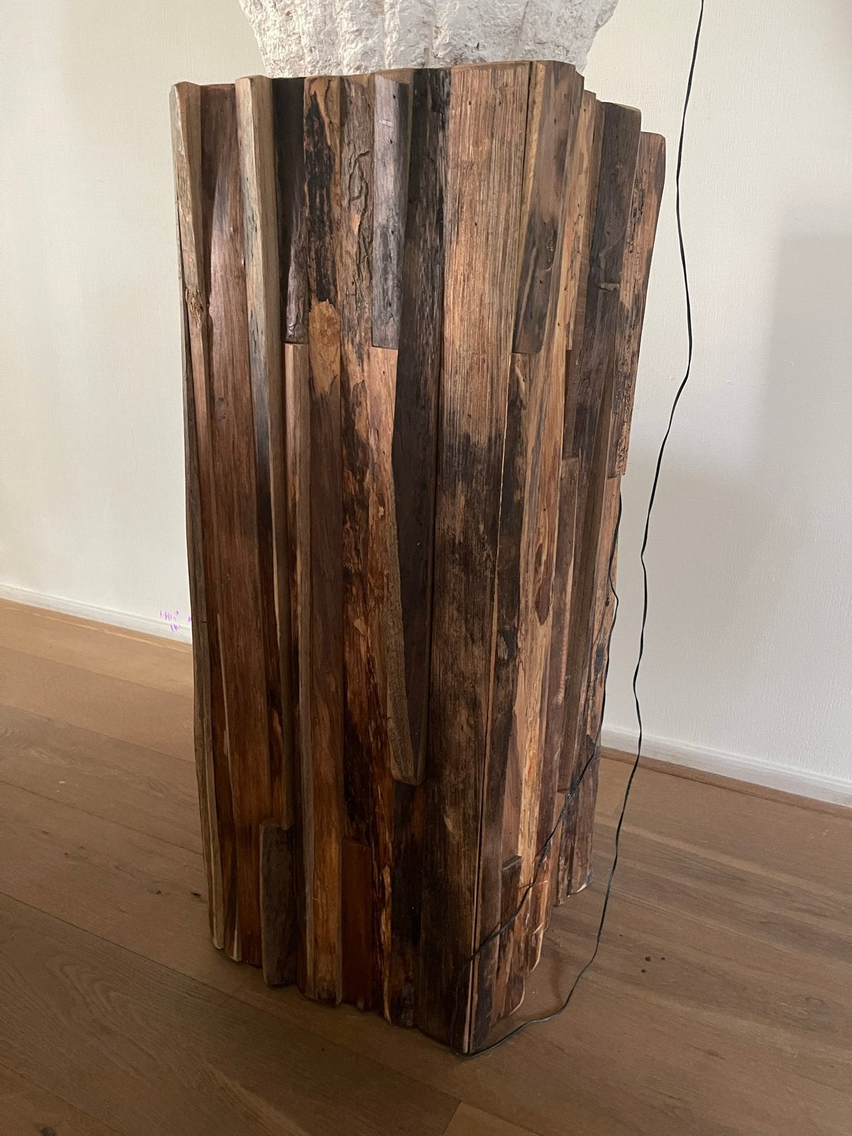Set van 3 Houten Pilaren - Decoratieve Zuilen, Ophalen, Zo goed als nieuw