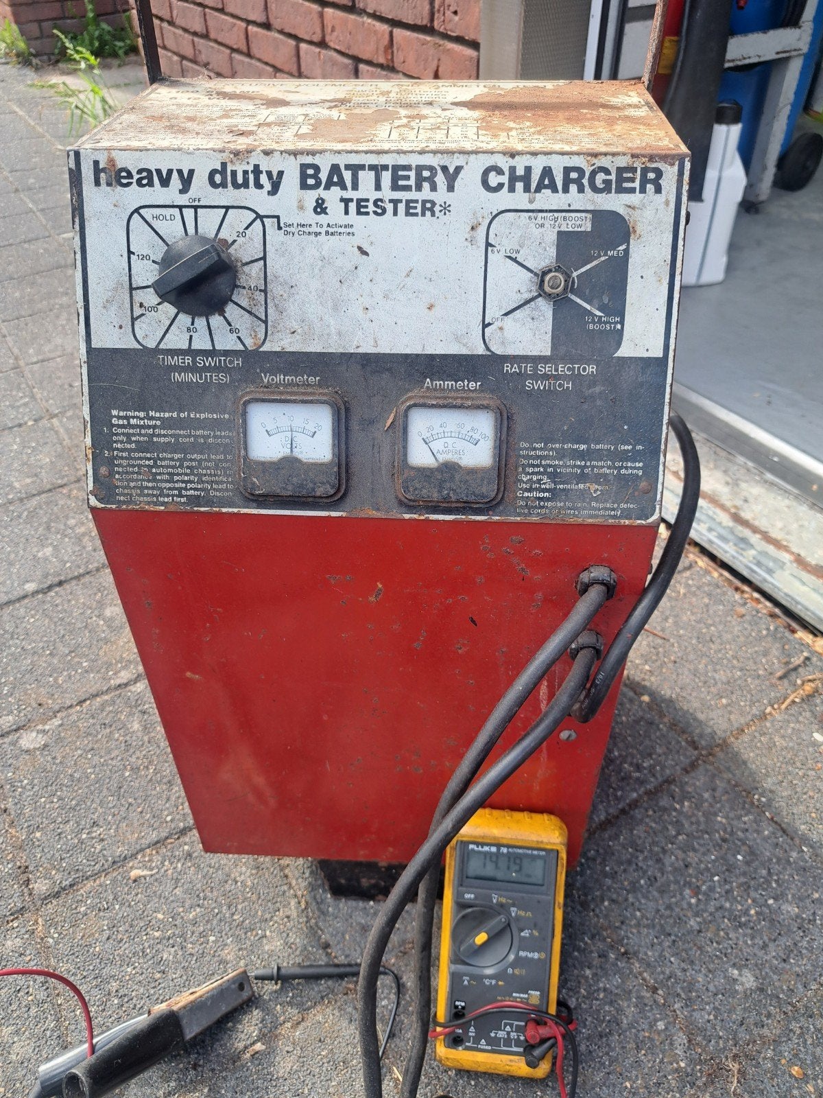 Heavy Duty Acculader & Tester - Ouder model Century 141-28, Ophalen, Gebruikt