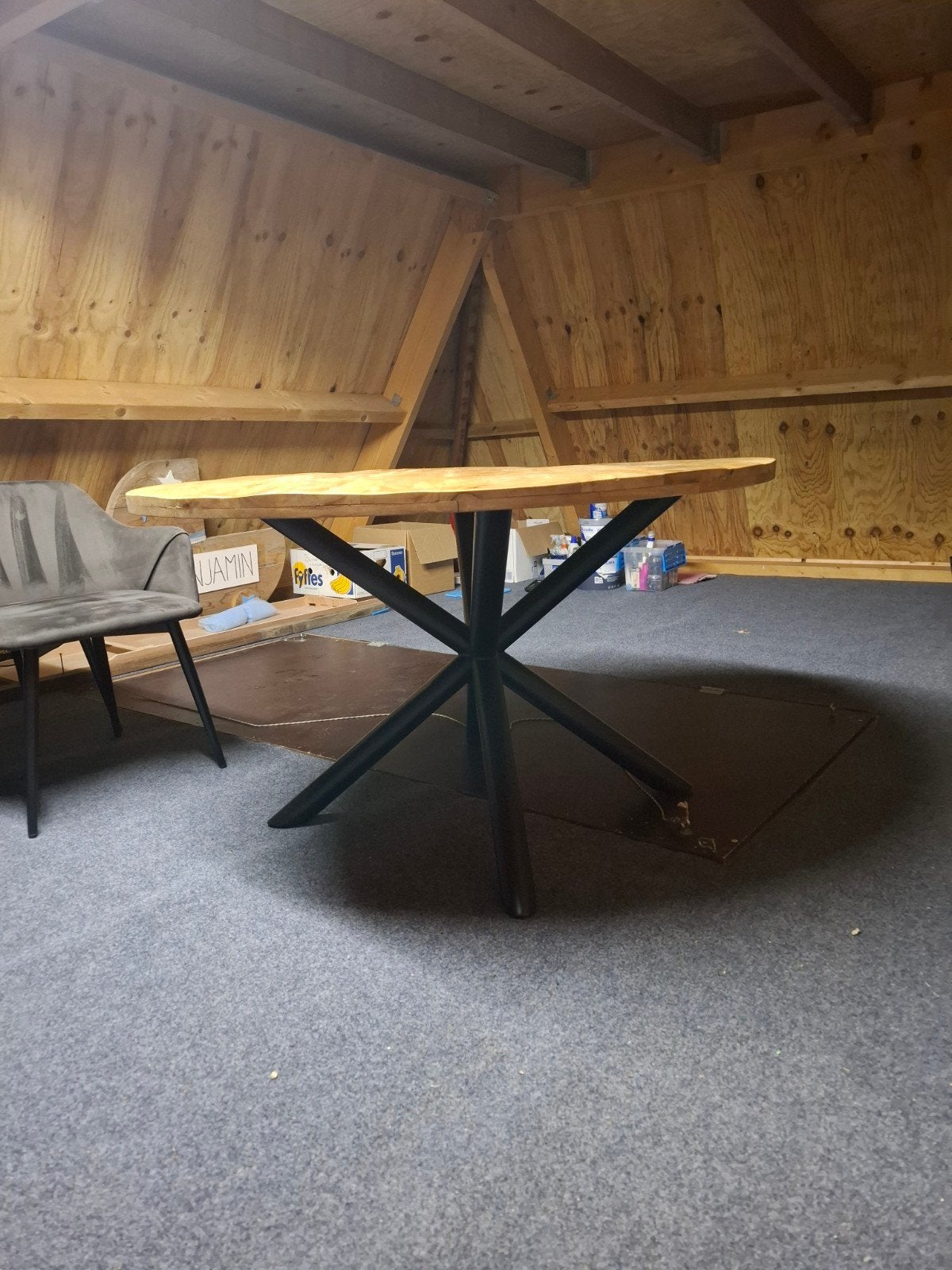 Ronde eettafel 130 cm, Ophalen, Gebruikt, Rond, Vijf personen of meer