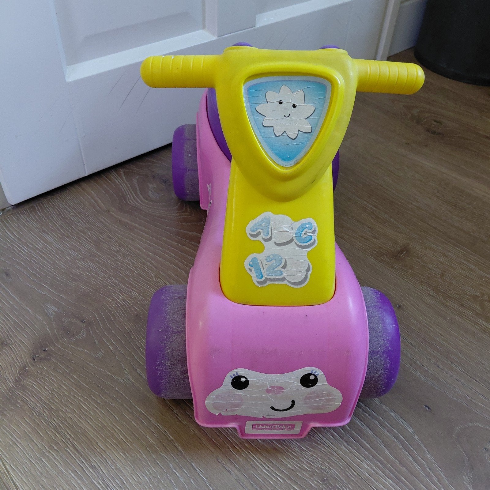 Fisher-Price Loopauto Roze/Paars voor Peuters, Ophalen of Verzenden, Gebruikt, Loopvoertuig