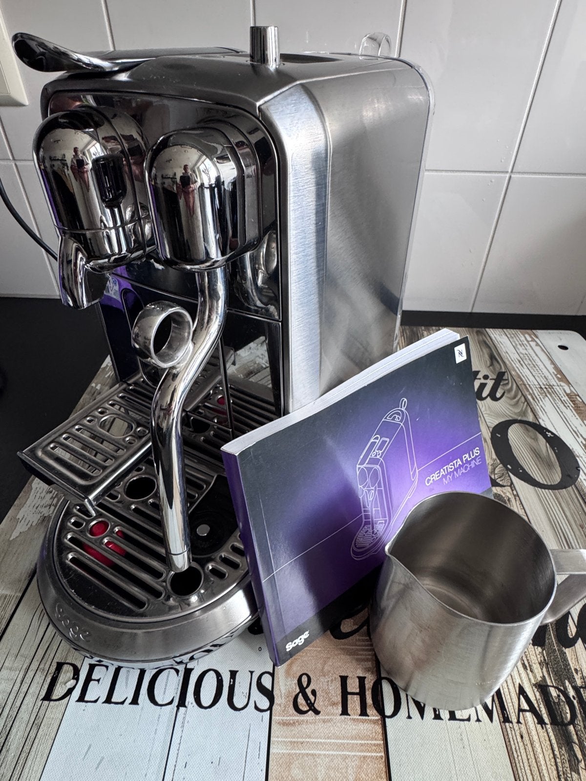 Nespresso Creatista Plus - Zilveren Espressomachine, Witgoed en Apparatuur, Espresso apparaat, Ophalen of Verzenden, Zo goed als nieuw