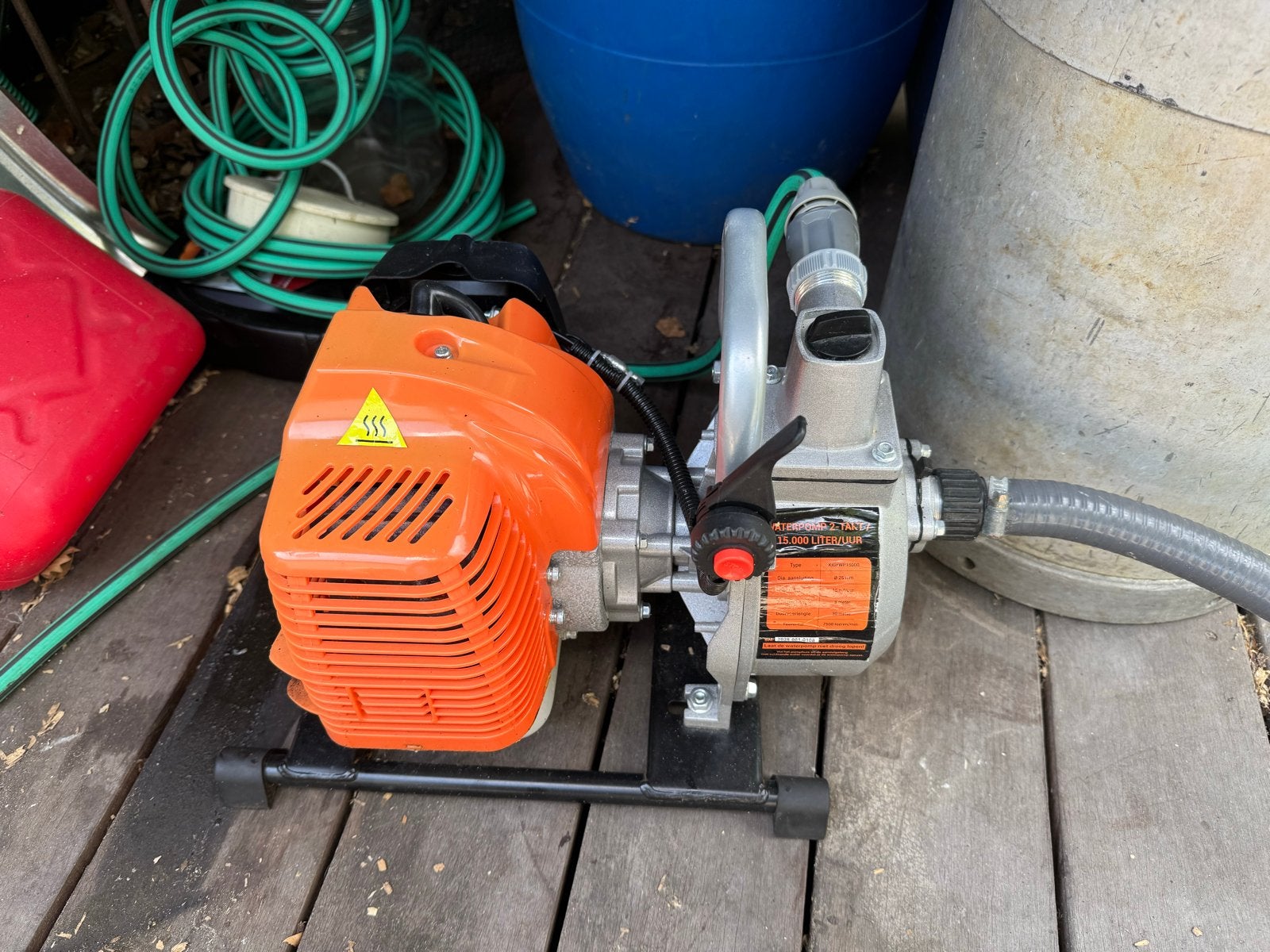 Kibani Waterpomp 2-takt 15.000 L/uur - Benzine, Tuin en Terras, Waterpompen, Ophalen, Zo goed als nieuw, Overige typen