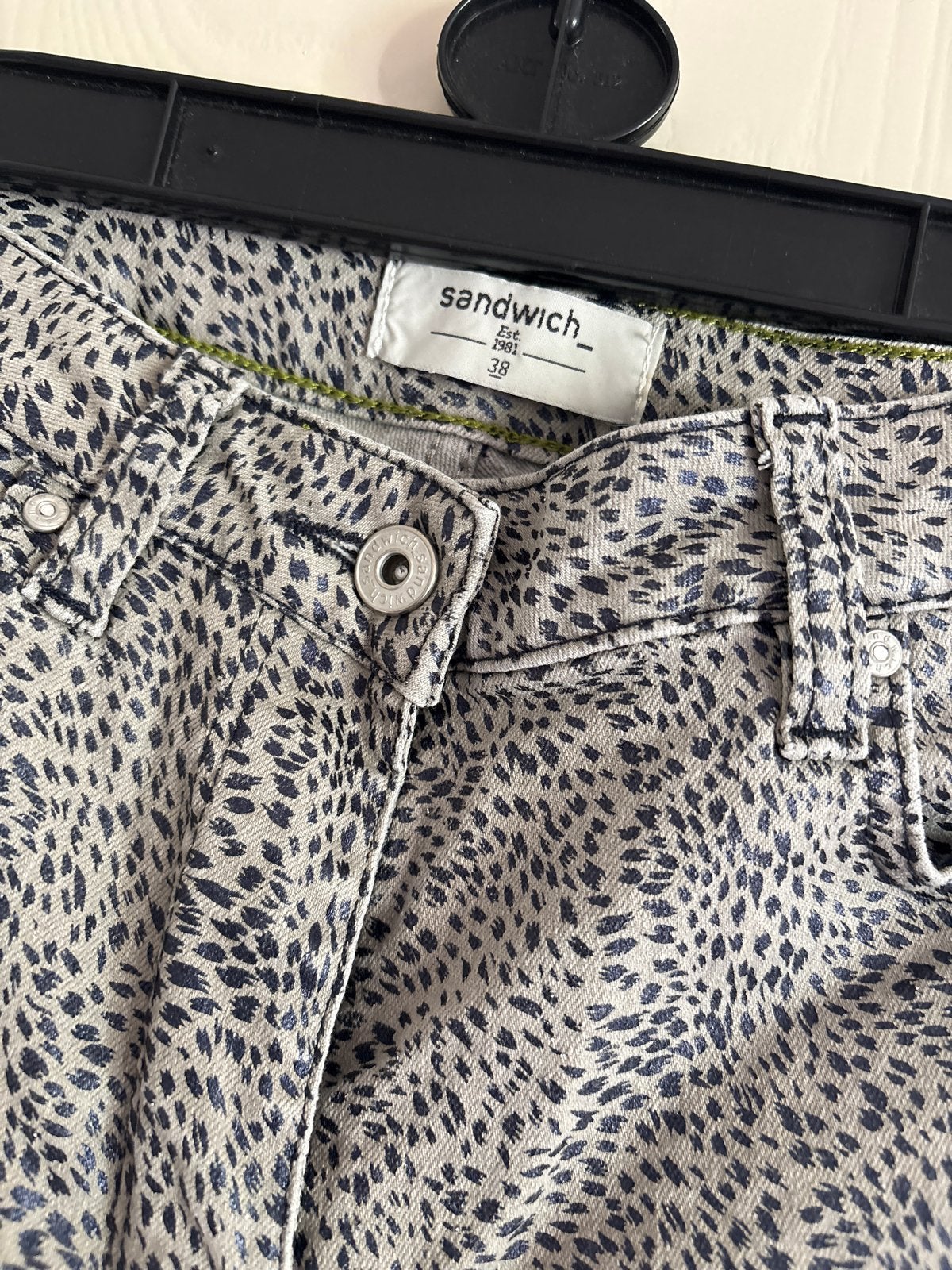 Sandwich Jeans met print - Maat 38 / studio Amsterdam, Ophalen of Verzenden, Zo goed als nieuw, Overige kleuren, W30 - W32 (confectie 38/40)