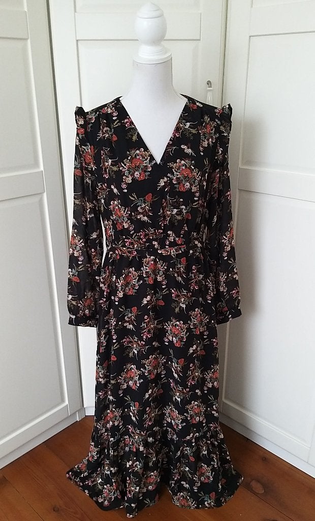 Smashed Lemon nieuwe gipsy floral hippie maxi jurk,maat M 38, Maat 38/40 (M), Zwart, Nieuw, Ophalen of Verzenden