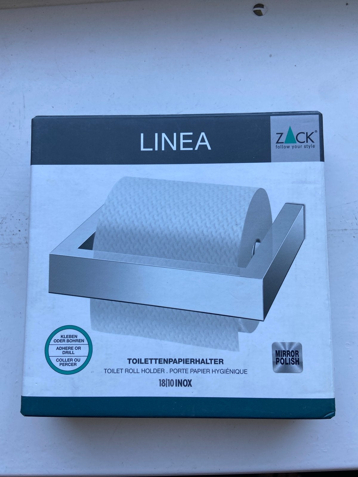 ZACK Linea Toiletrolhouder - RVS - Nieuw in doos, Toilet-accessoire, Overige merken, Nieuw, Ophalen of Verzenden