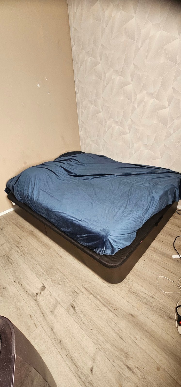 160 x 200 cm bed met opbergbak eronder, Huis en Inrichting, Slaapkamer | Bedden, Ophalen, Gebruikt, Zwart, Tweepersoons