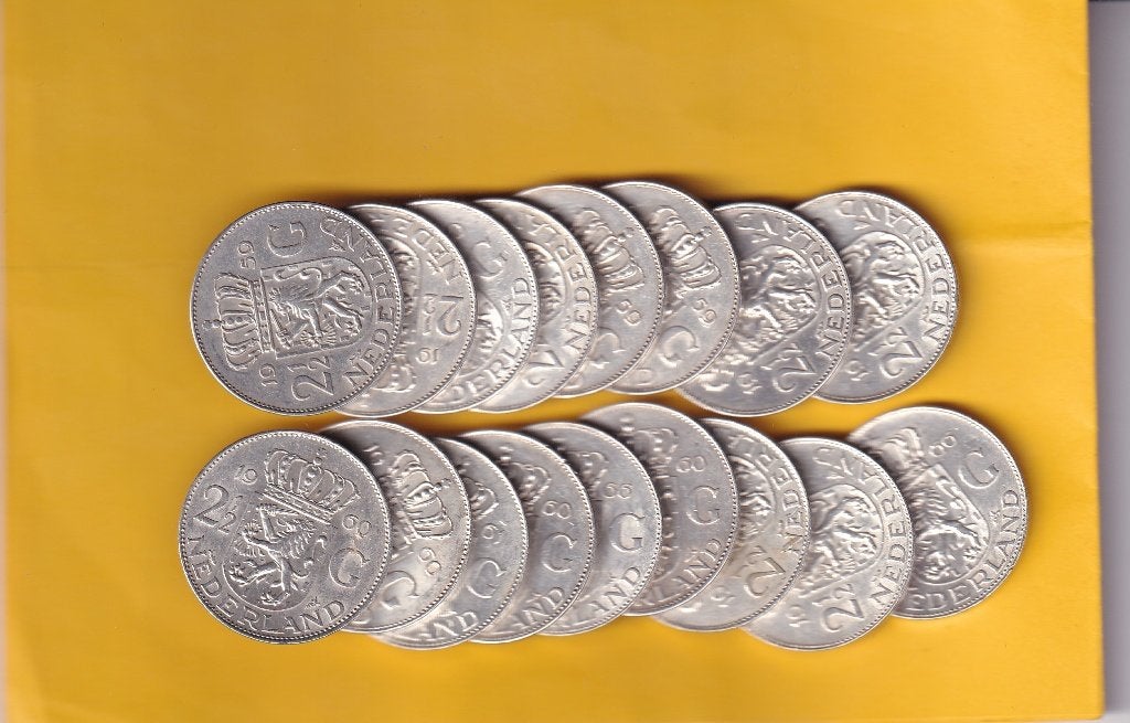 17 Zilveren Koningin Juliana Rijksdaalders Divers, Koningin Juliana, Setje, Zilver, Ophalen of Verzenden