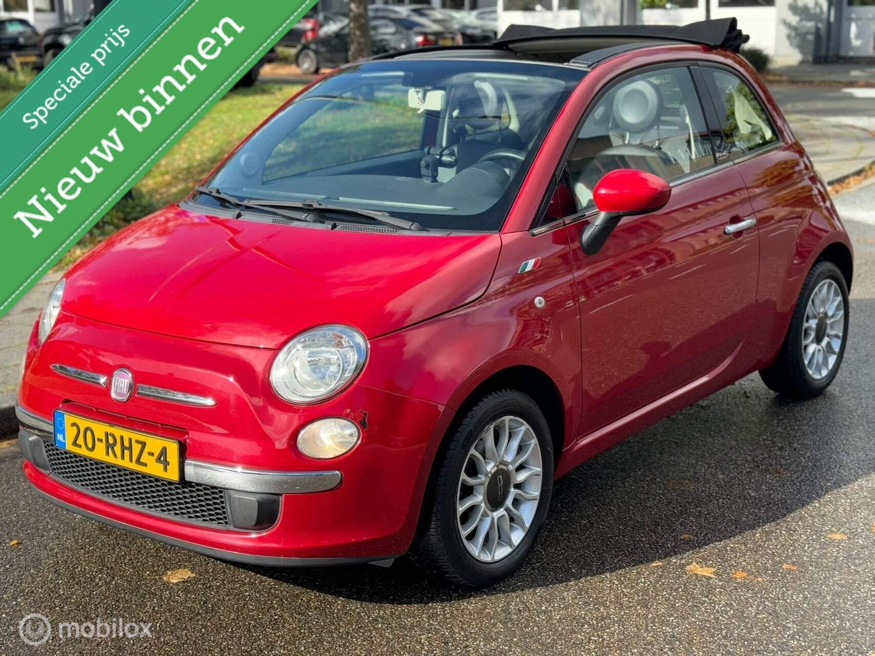 Fiat 500C 1.2 Cabrio |OPEN DAK | LEDER | FULL OPTIE | 138DKM, Auto's, Euro 5, 86 pk, Gebruikt, 31 €/maand