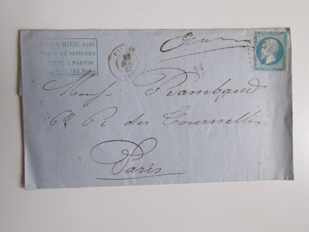 Frankrijk, Vouwbrief Met Verso Annotatie Postbode 1867., Ophalen, Brief