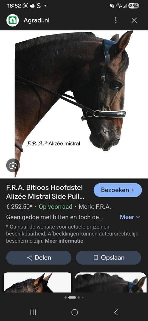 F.R.A. Bitloos Hoofdstel Alizée Mistral – netjes & klaar voo, Ophalen