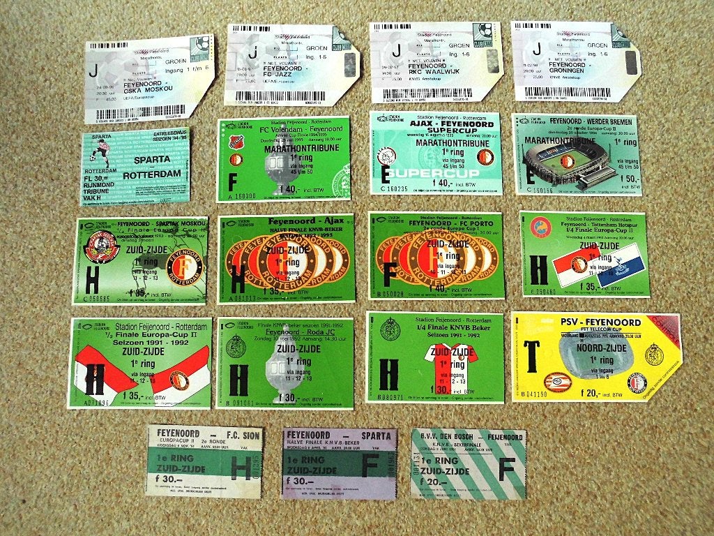19 Voetbalkaartjes Feyenoord  van 1991-1998, Ophalen of Verzenden, Gebruikt, Feyenoord, Overige typen
