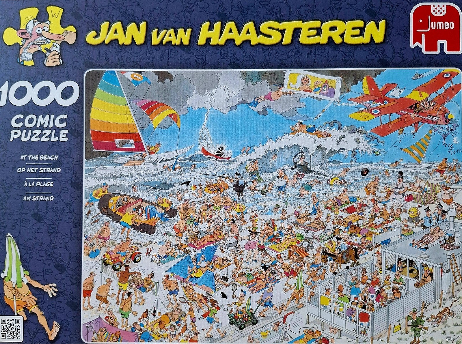 Jan van Haasteren Op het strand  1000 stukjes, Ophalen of Verzenden, 500 t/m 1500 stukjes, Zo goed als nieuw