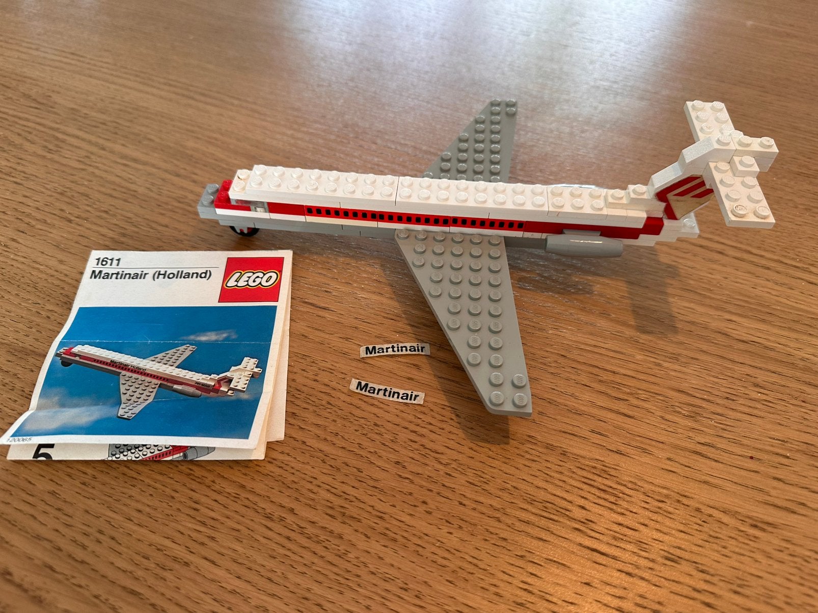 Lego 1611 Martinair met instructies in nette staat, Gebruikt, Overige thema's, Lego, Ophalen of Verzenden