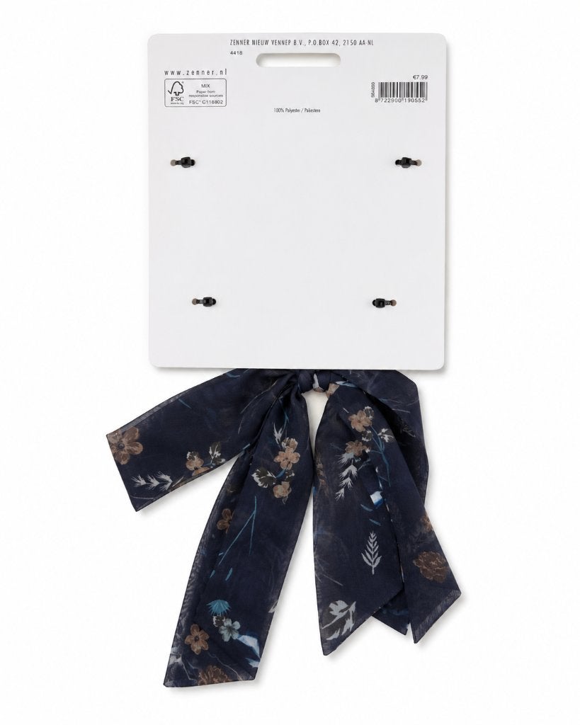Zenner Daily & Joy haarband met strik – blauwe bloemenprint, ., Overige typen, Nieuw, Ophalen of Verzenden