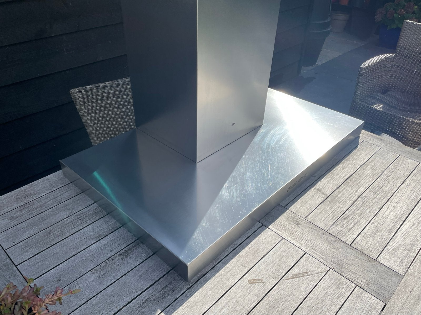 Itho Afzuigkap RVS 90cm x 55cm, Ophalen, Gebruikt, 400 tot 600 m³ per uur, Eilandschouwkap