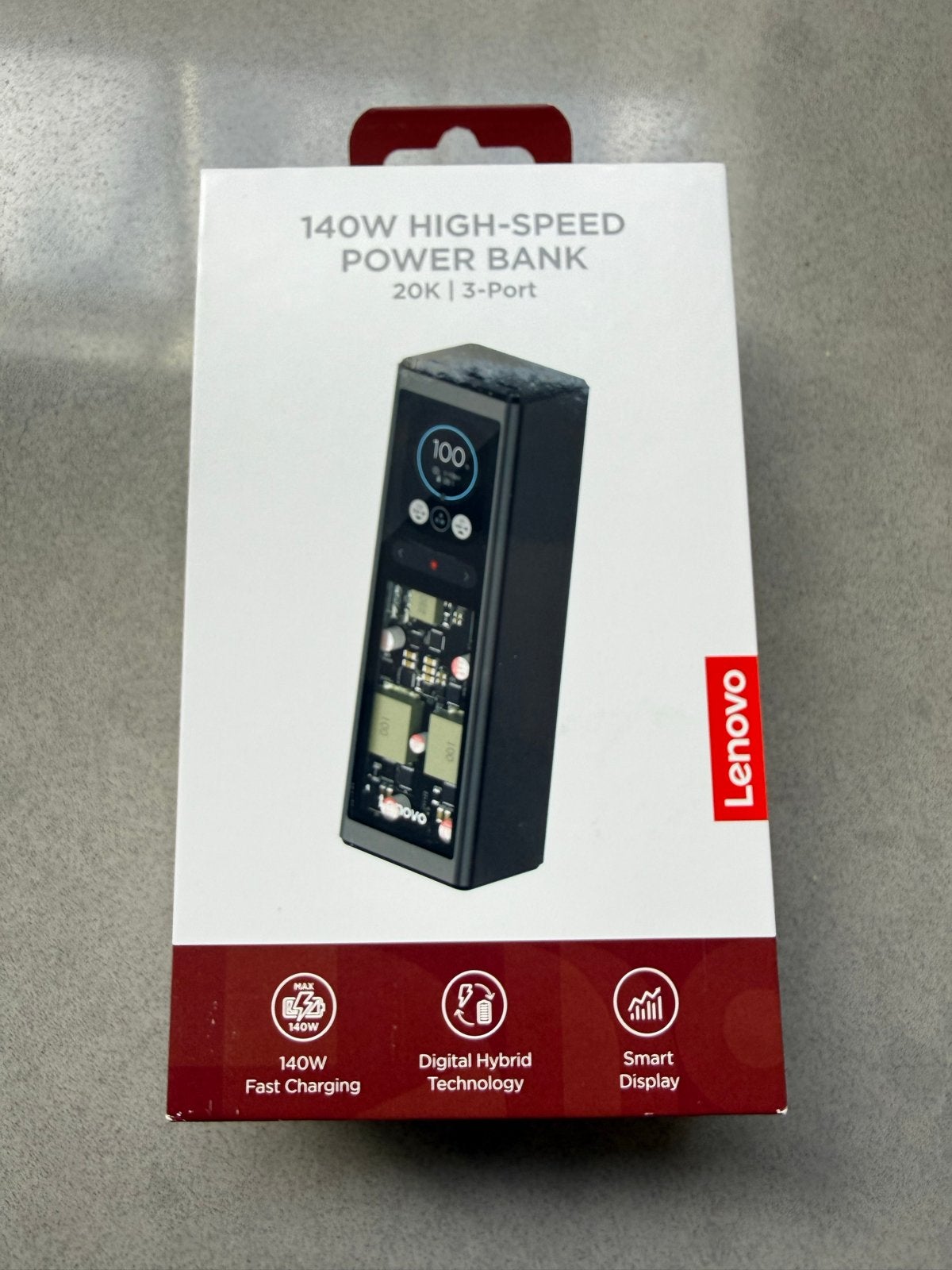 Lenovo 140W Laptop PowerBank 20000 mAh met Smart Display, Ophalen of Verzenden, Nieuw