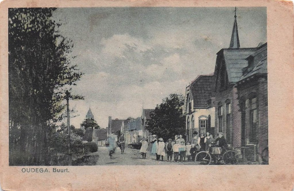 702-156-023 Oudega Buurt, Verzamelen, Ansichtkaarten | Nederland, Friesland, Voor 1920, Verzenden