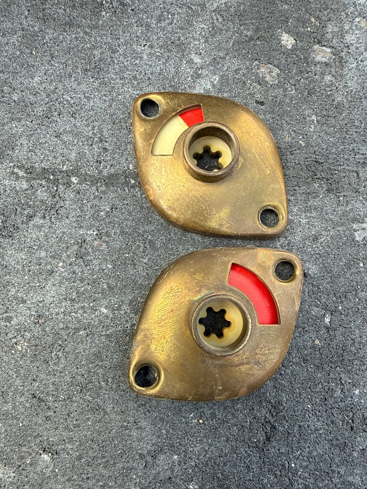 Vintage messing bezet/vrij slot indicator (set van 2), Ophalen of Verzenden