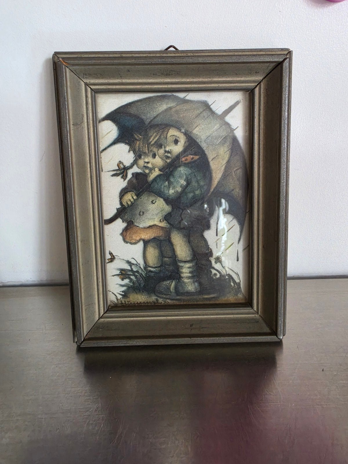 Vintage Hummel lijstje 'Weer of geen weer' uit 1939, Ophalen of Verzenden