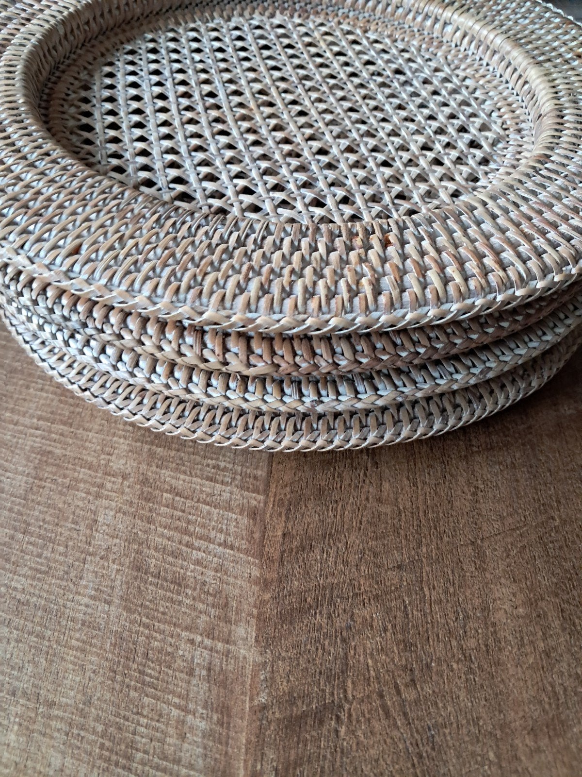 Ratan onderborden 4 stuks, Huis en Inrichting, Woonaccessoires | Onderzetters, Ophalen of Verzenden, Zo goed als nieuw
