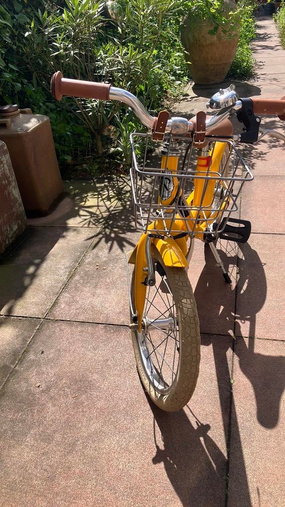 Veloretti kinderfiets geel 16 inch, Ophalen of Verzenden, Zo goed als nieuw, Terugtraprem, 16 tot 20 inch