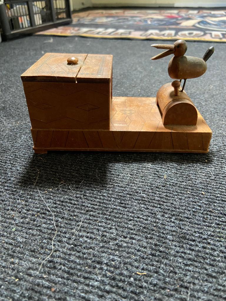 Vintage houten  sigarettendispenger, Verzamelen, Ophalen of Verzenden, Gebruikt, Overige typen