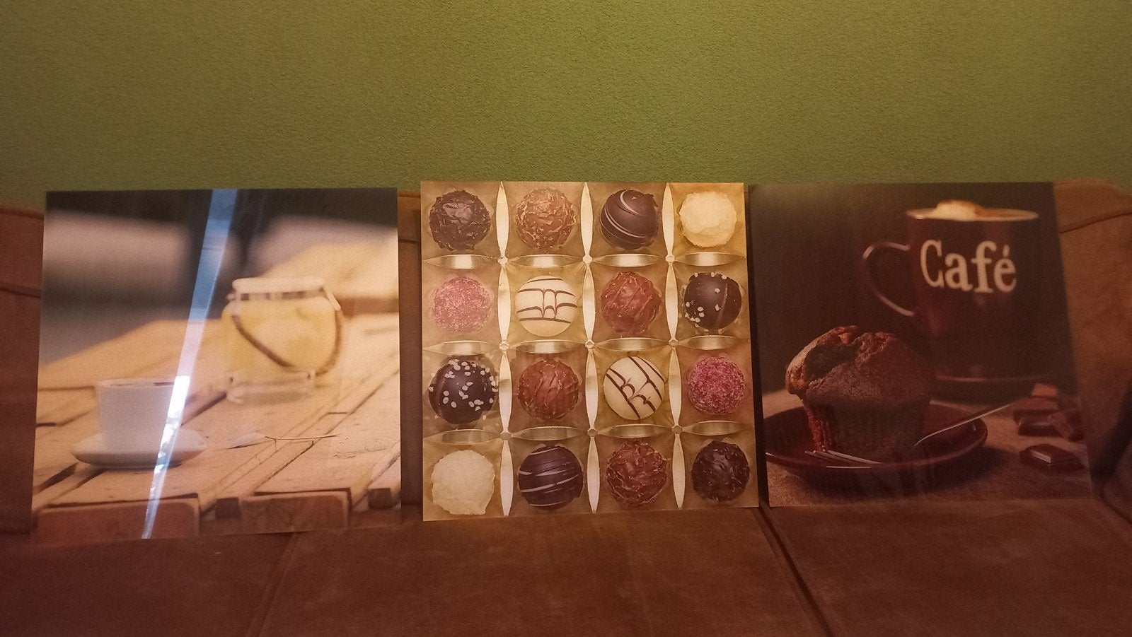 Set van 3 schilderijen: thema koffie, Ophalen, Overige materialen, Print, Stilleven