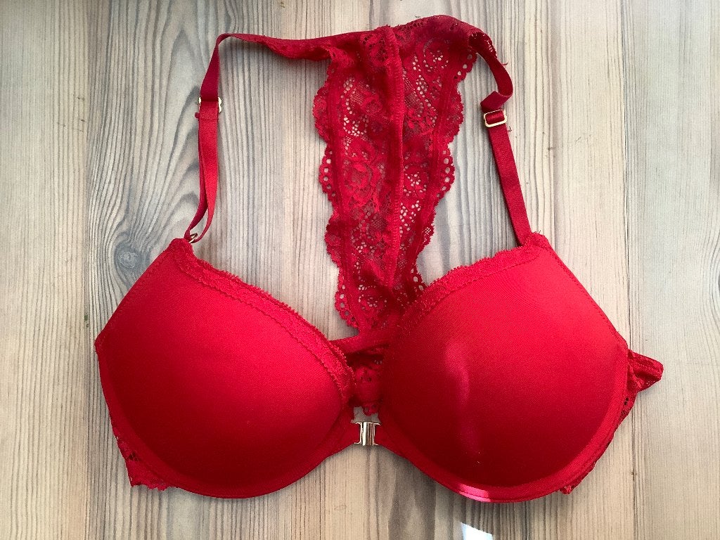 Push up BH 75B rood haltertop, Ophalen of Verzenden, Rood, BH