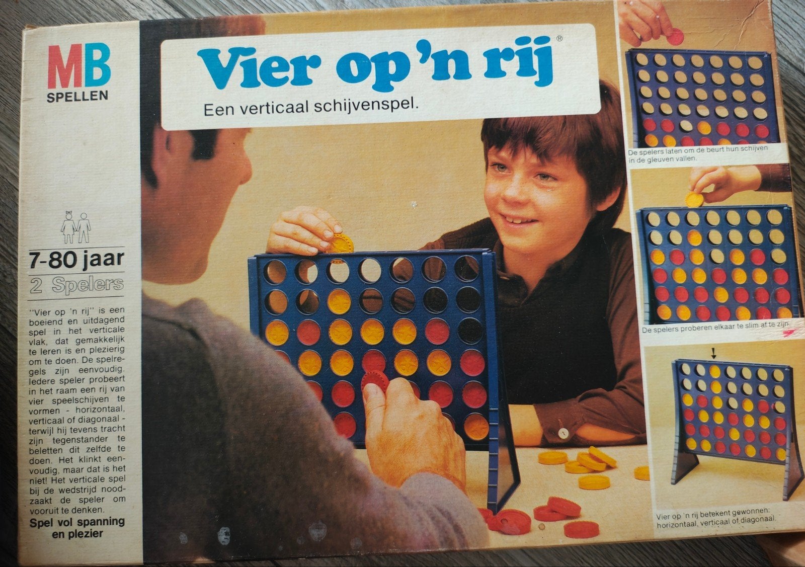 Jaren 80 MB Vier op een rij, Een of twee spelers, Ophalen of Verzenden, Gebruikt, MB Spellen