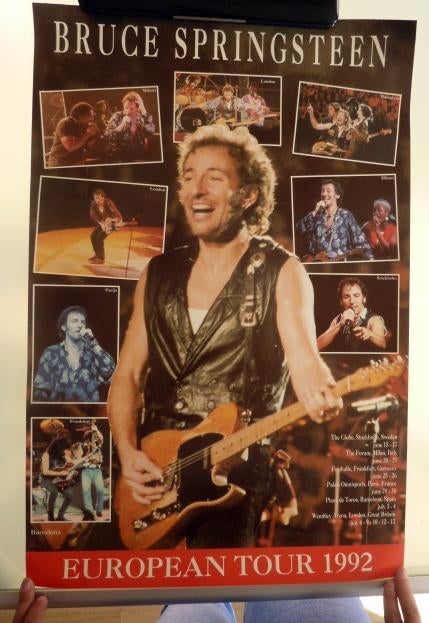 Bruce Springsteen European Tour 1992 poster 24"x16", Verzenden, Gebruikt, A1 t/m A3, Muziek
